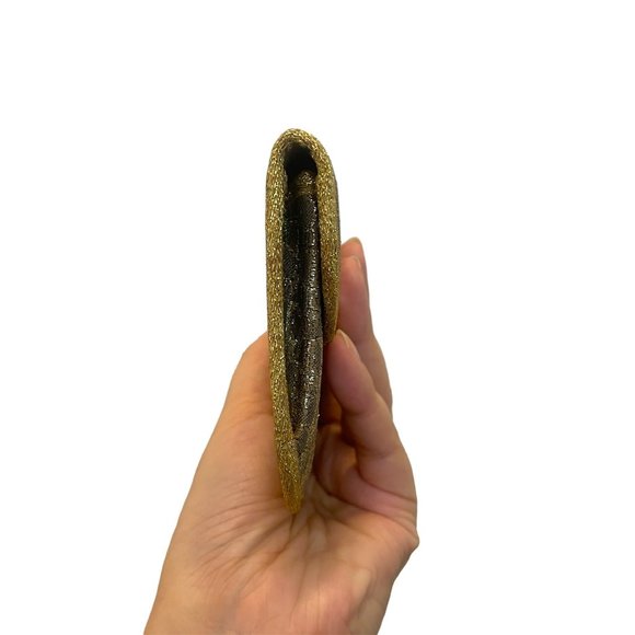 Dior Vintage Monograph Gold Clutch with Coin Purse Designer Logo - Picture 10 of 14